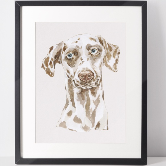 Other - Watercolor Dalmatian Brown Dog Wall Art Illustration Print Poster Card Unframed